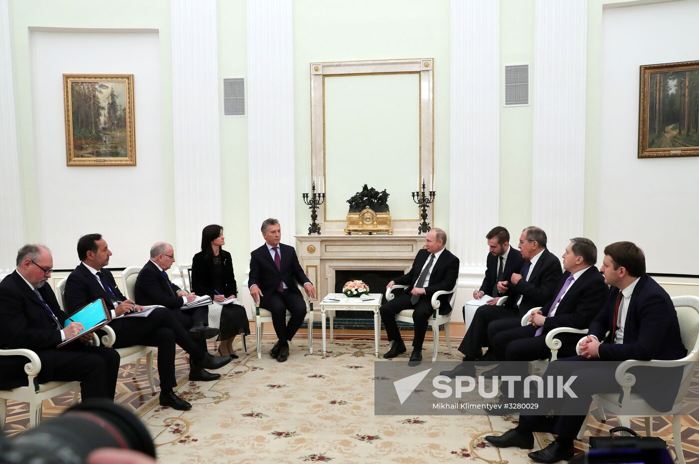 President Vladimir Putin meets with Argentinian President Mauricio Macri