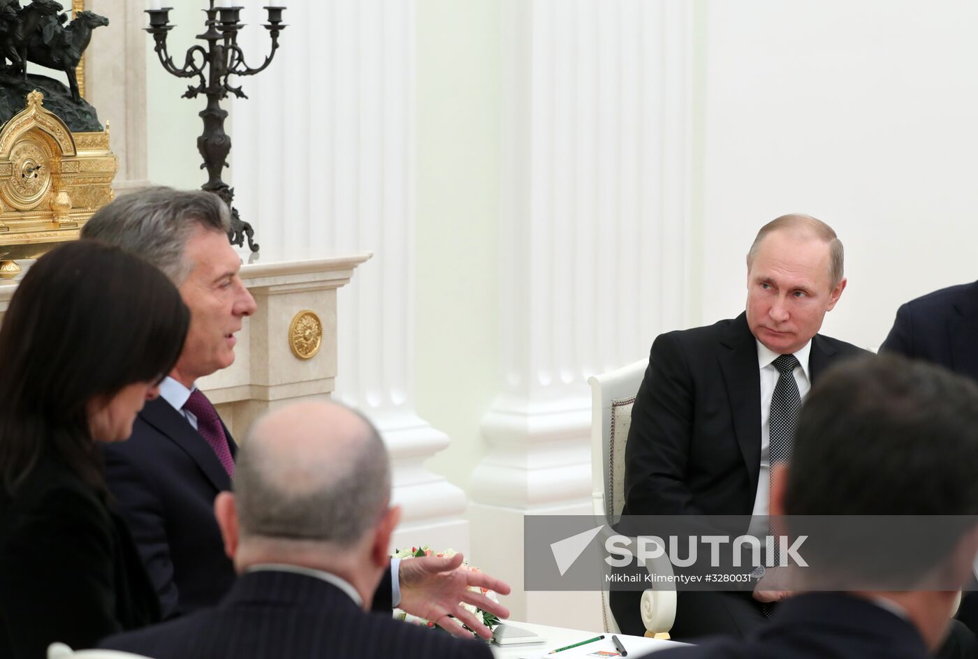 President Vladimir Putin meets with Argentinian President Mauricio Macri