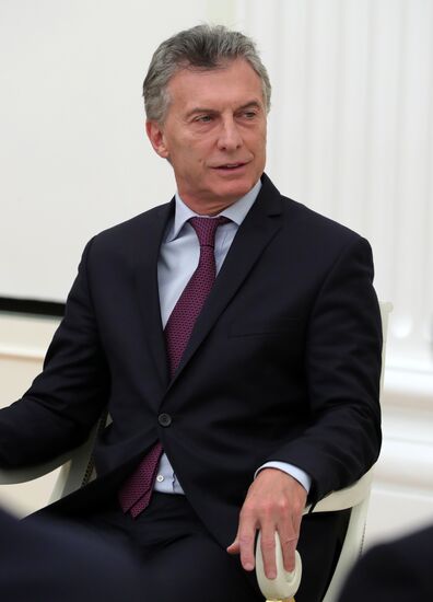 President Vladimir Putin meets with Argentinian President Mauricio Macri
