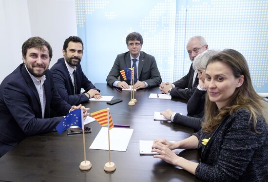 Carles Puigdemont's meeting with Catalan Parliament Speaker Roger Torrent in Brussels
