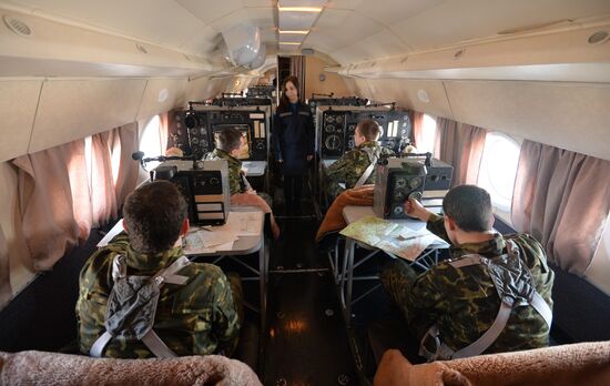 Exercises of cadets of military academy of navigators in Chelyabinsk