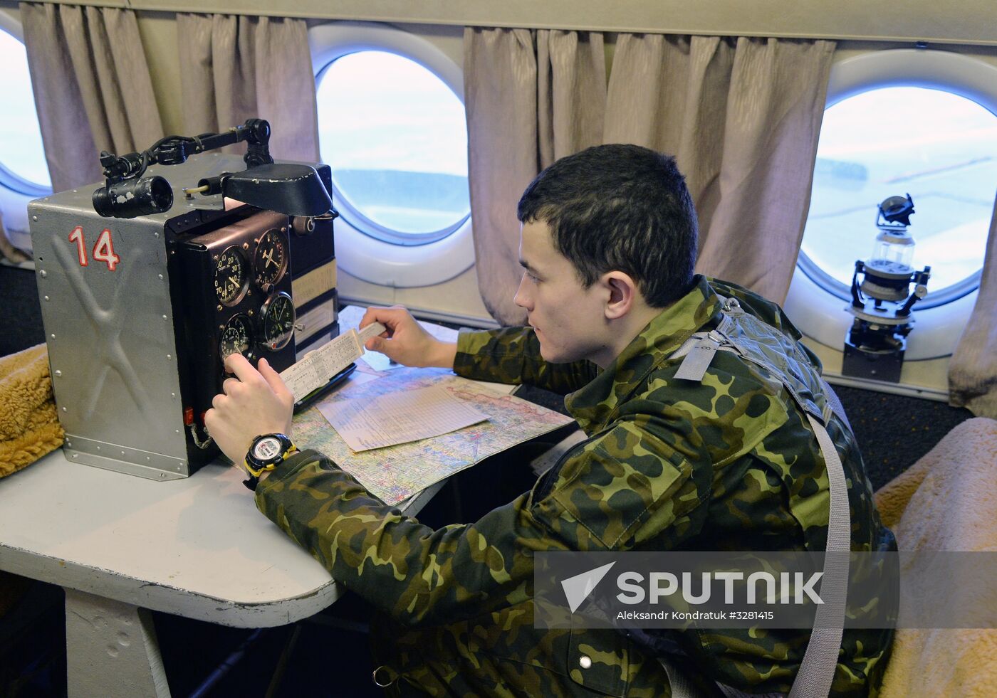 Exercises of cadets of military academy of navigators in Chelyabinsk