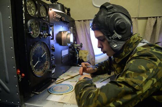 Exercises of cadets of military academy of navigators in Chelyabinsk
