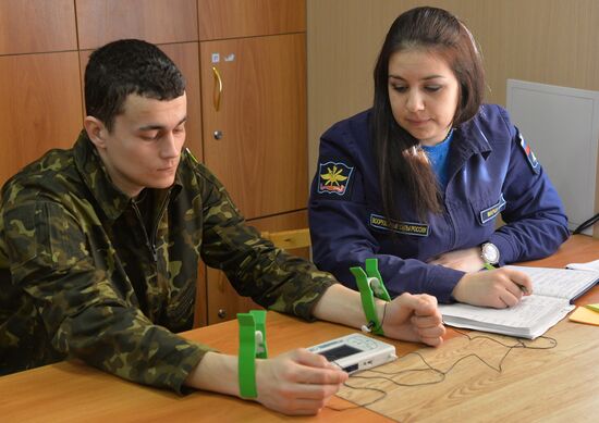 Exercises of cadets of military academy of navigators in Chelyabinsk