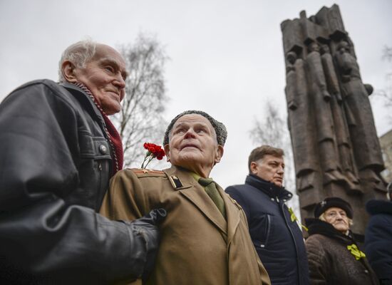 Unveiling monument in honor of courage of people of Leningrad in Saint Petersburg