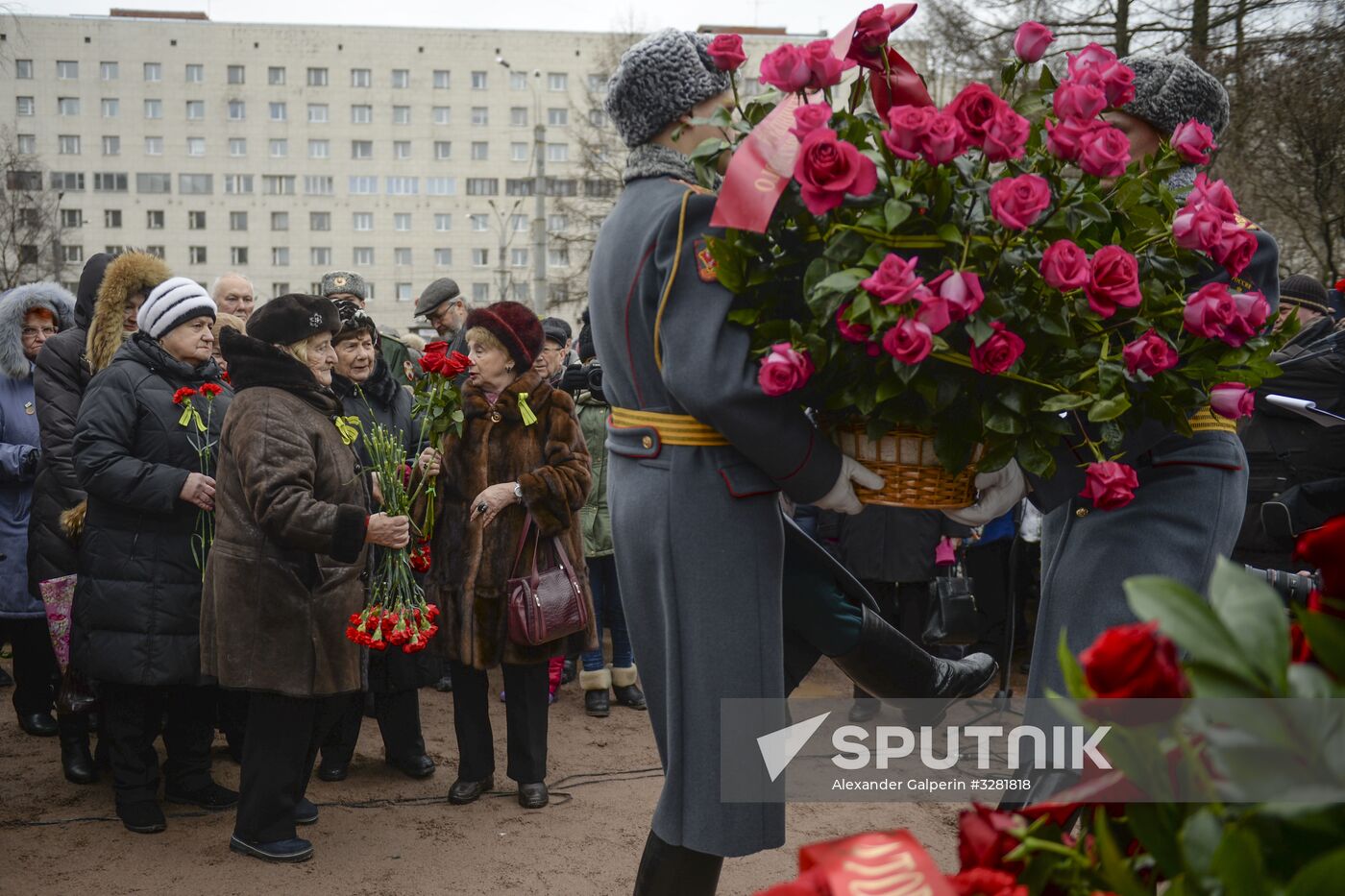 Unveiling monument in honor of courage of people of Leningrad in Saint Petersburg
