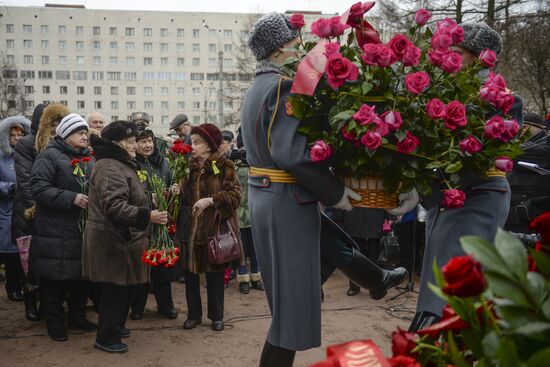 Unveiling monument in honor of courage of people of Leningrad in Saint Petersburg