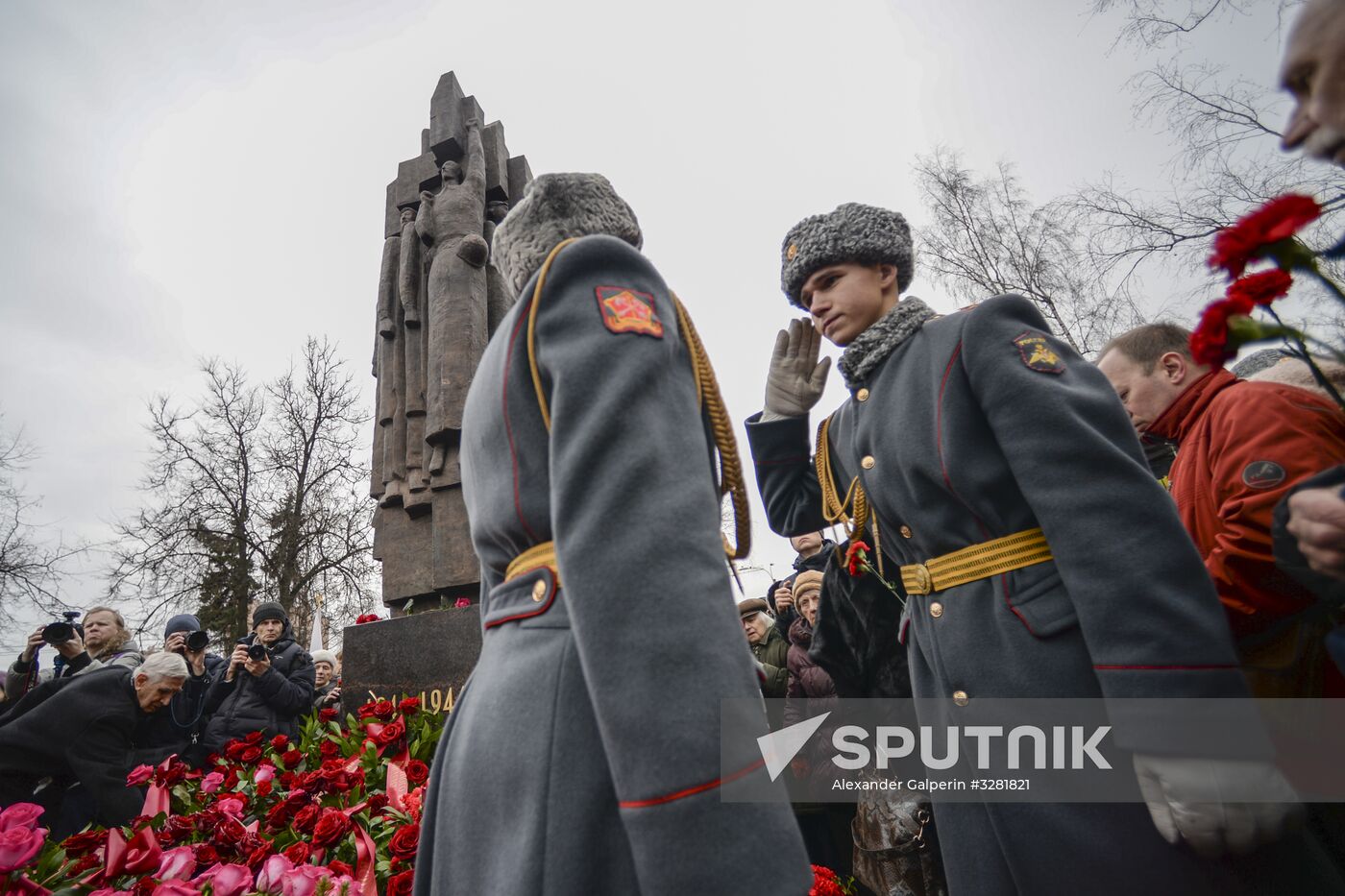 Unveiling monument in honor of courage of people of Leningrad in Saint Petersburg