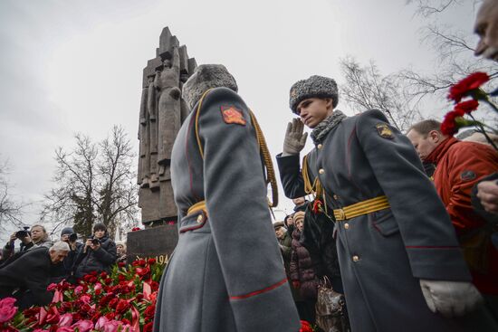 Unveiling monument in honor of courage of people of Leningrad in Saint Petersburg