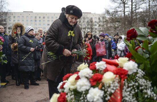 Unveiling monument in honor of courage of people of Leningrad in Saint Petersburg