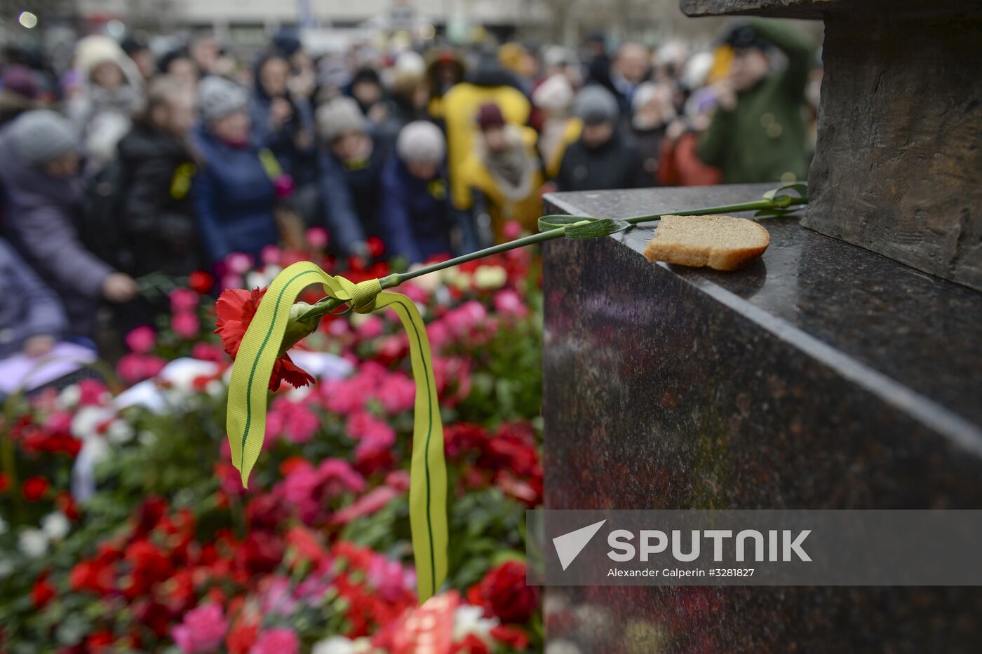 Unveiling monument in honor of courage of people of Leningrad in Saint Petersburg