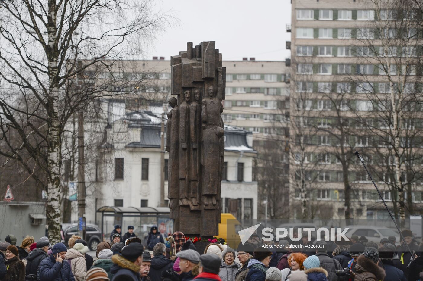 Unveiling monument in honor of courage of people of Leningrad in Saint Petersburg