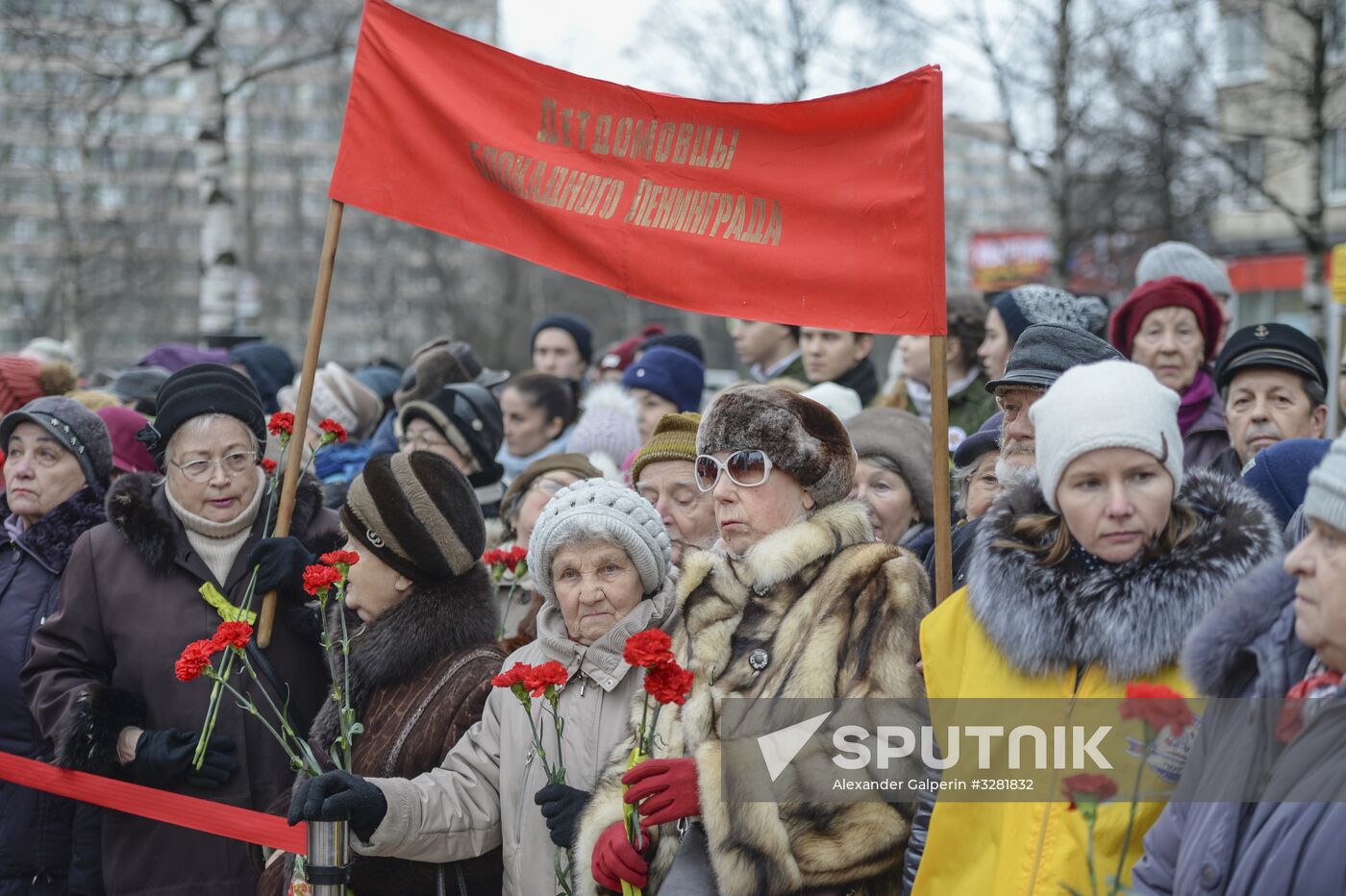 Unveiling monument in honor of courage of people of Leningrad in Saint Petersburg