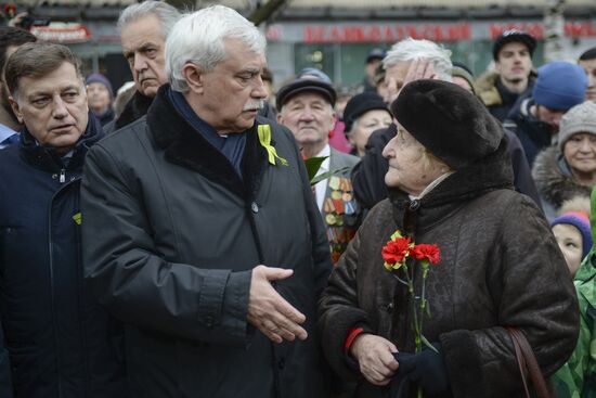 Unveiling monument in honor of courage of people of Leningrad in Saint Petersburg