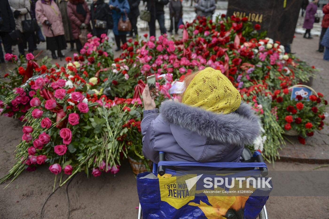 Unveiling monument in honor of courage of people of Leningrad in Saint Petersburg