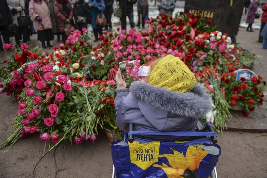 Unveiling monument in honor of courage of people of Leningrad in Saint Petersburg