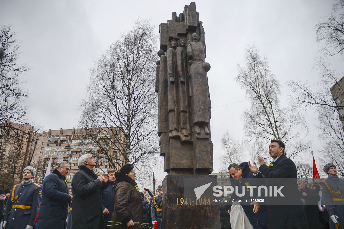 Unveiling monument in honor of courage of people of Leningrad in Saint Petersburg
