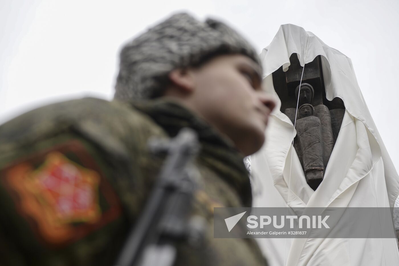Unveiling monument in honor of courage of people of Leningrad in Saint Petersburg