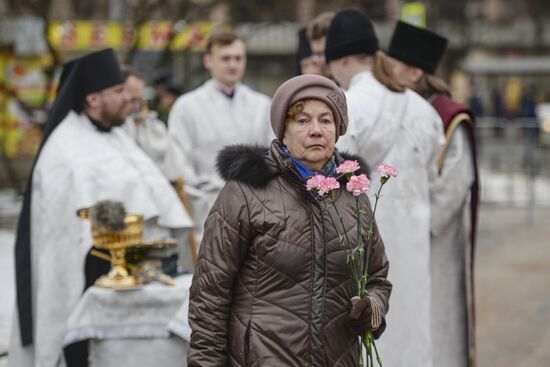 Unveiling monument in honor of courage of people of Leningrad in Saint Petersburg