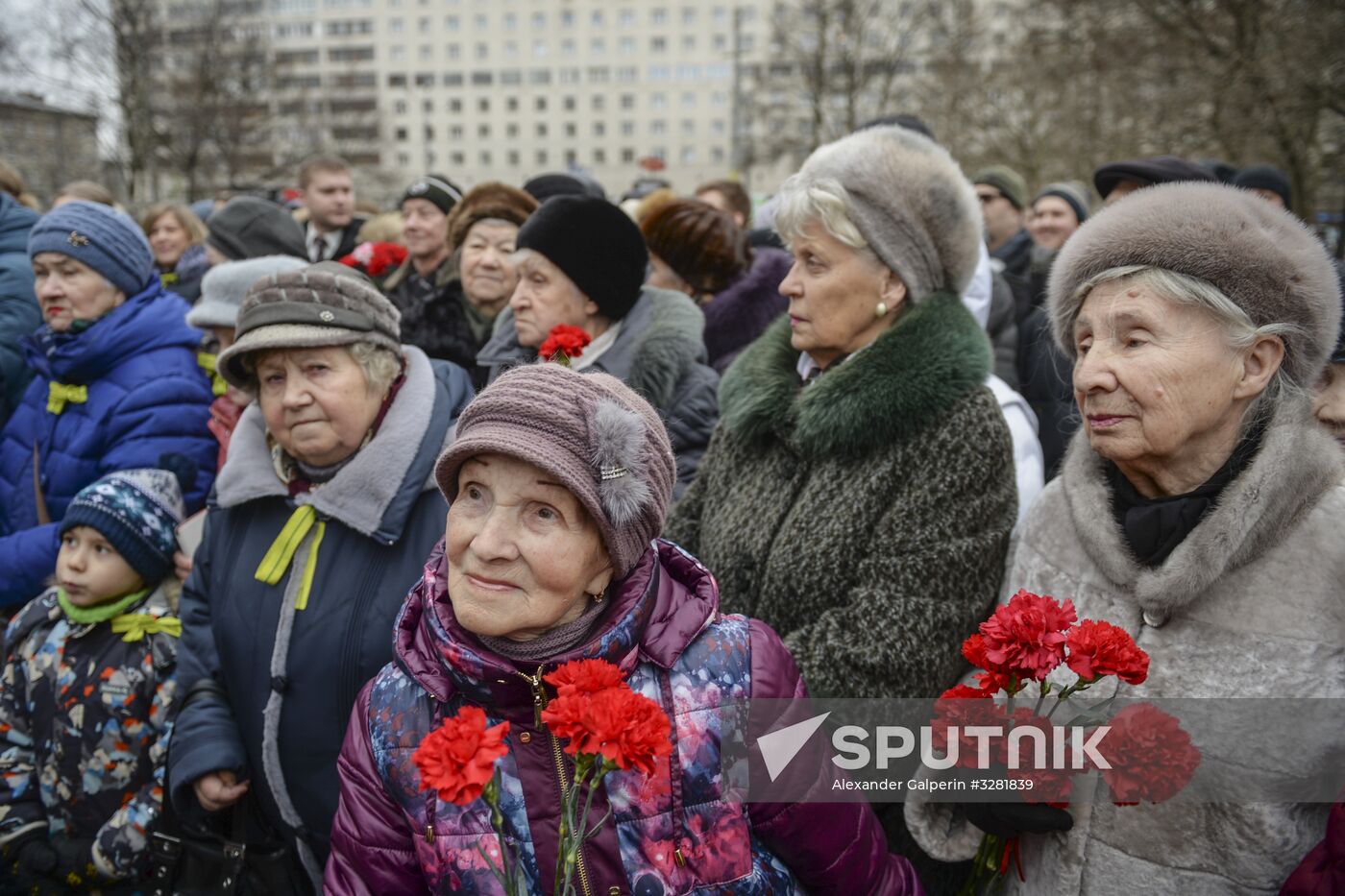 Unveiling monument in honor of courage of people of Leningrad in Saint Petersburg