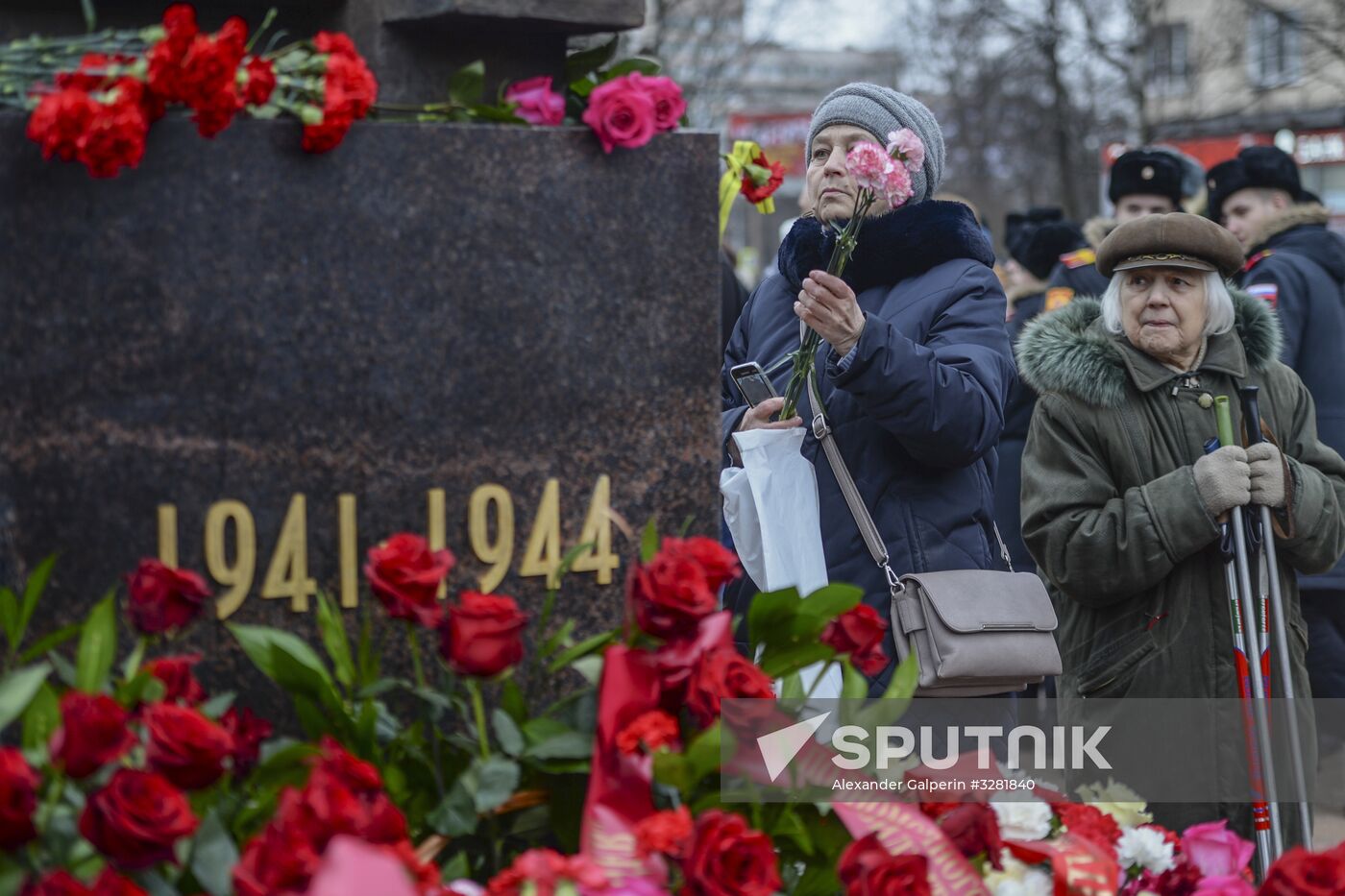 Unveiling monument in honor of courage of people of Leningrad in Saint Petersburg