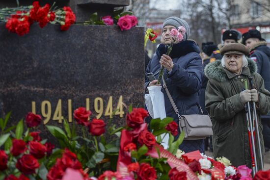 Unveiling monument in honor of courage of people of Leningrad in Saint Petersburg