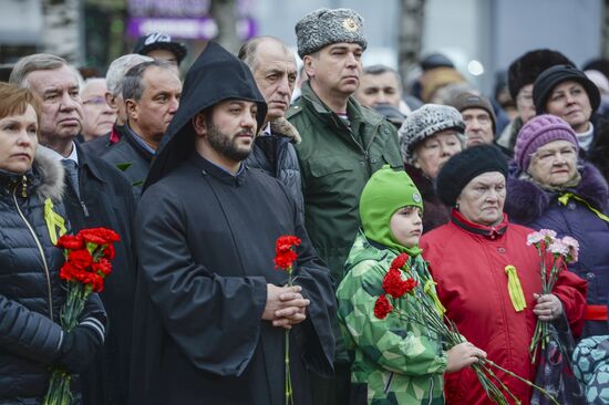 Unveiling monument in honor of courage of people of Leningrad in Saint Petersburg