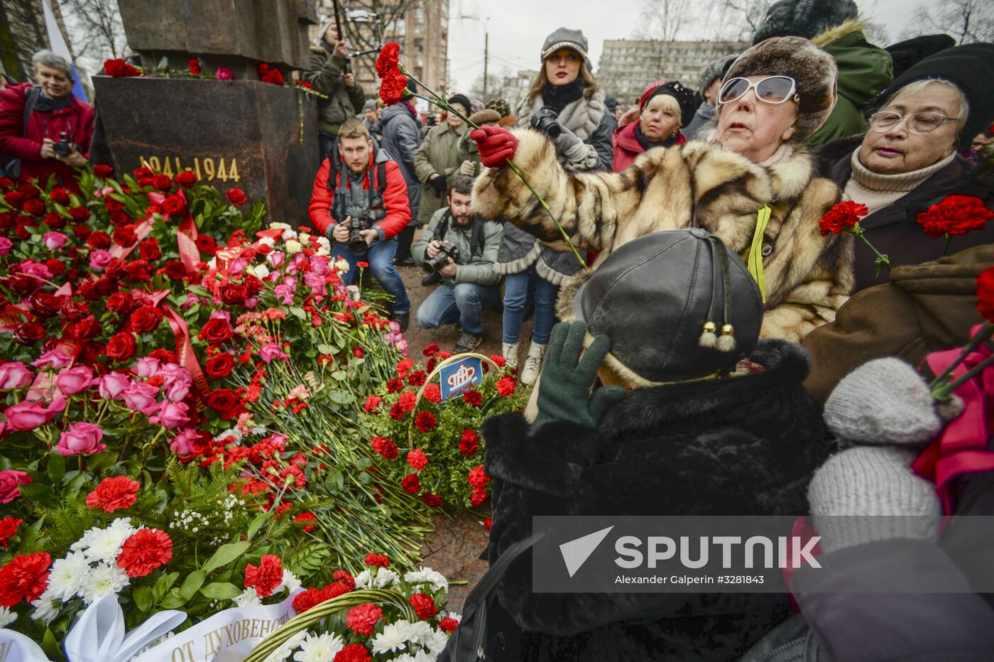 Unveiling monument in honor of courage of people of Leningrad in Saint Petersburg