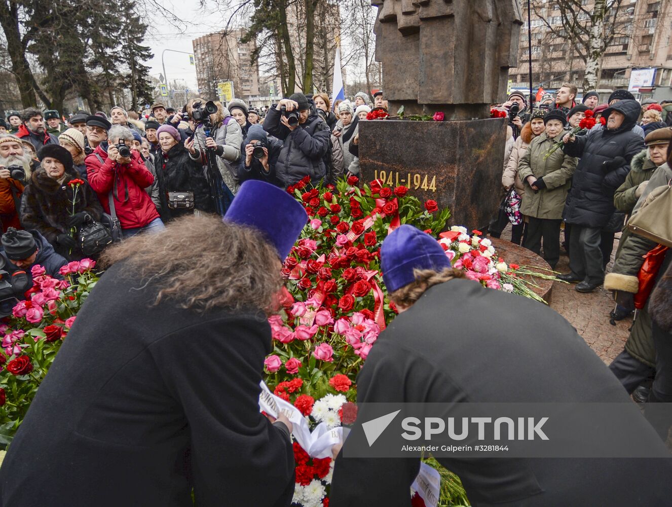 Unveiling monument in honor of courage of people of Leningrad in Saint Petersburg