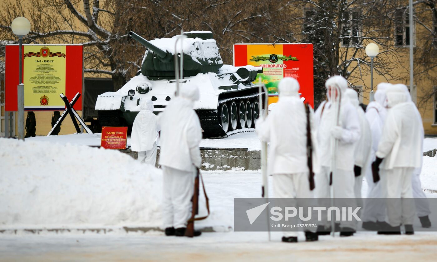 Military parade practice in honor of Battle of Stalingrad