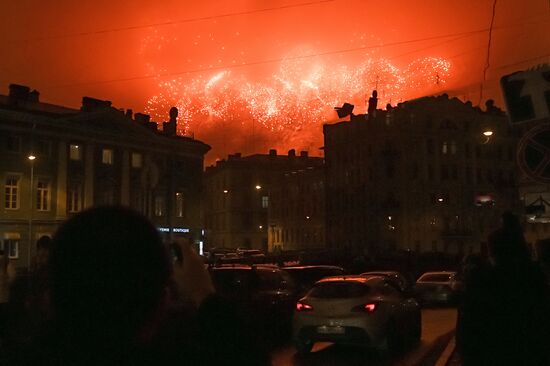 Fireworks in honor of breaking Siege of Leningrad