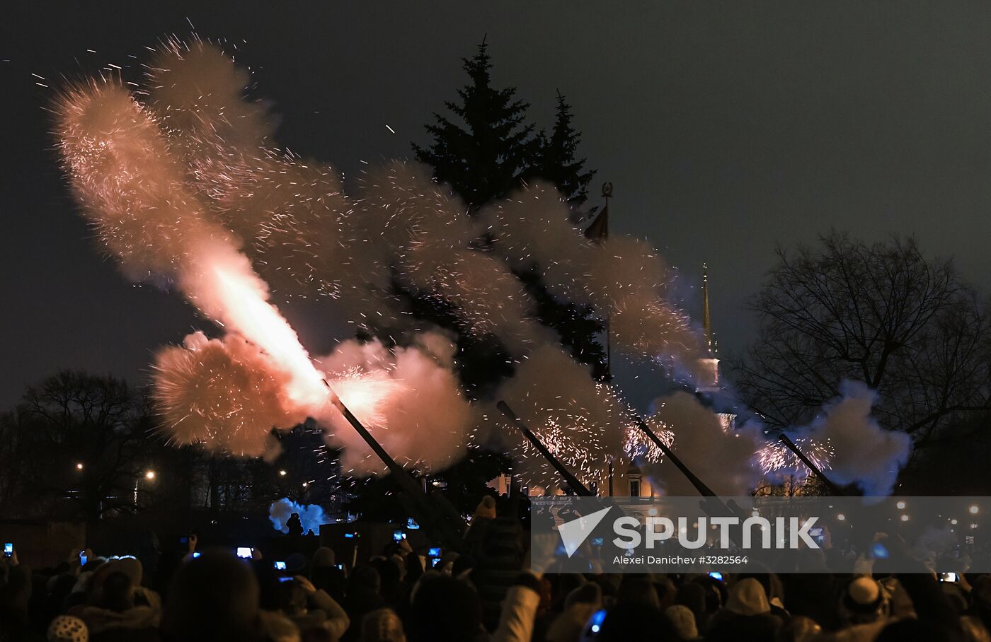 Fireworks in honor of breaking Siege of Leningrad