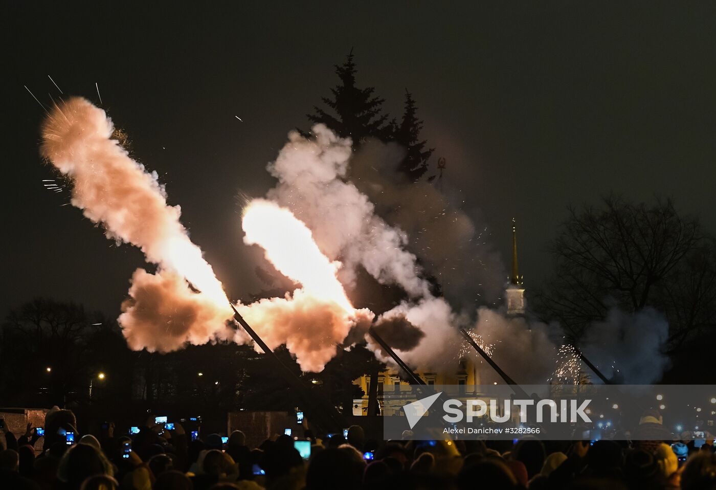 Fireworks in honor of breaking Siege of Leningrad