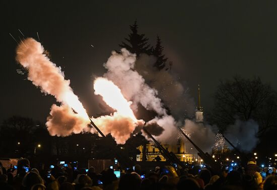 Fireworks in honor of breaking Siege of Leningrad