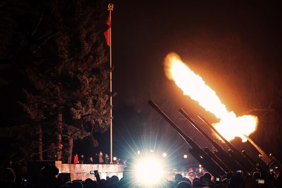 Fireworks in honor of breaking Siege of Leningrad