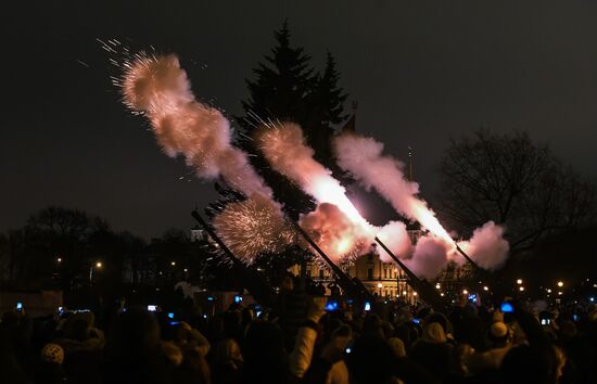 Fireworks in honor of breaking Siege of Leningrad