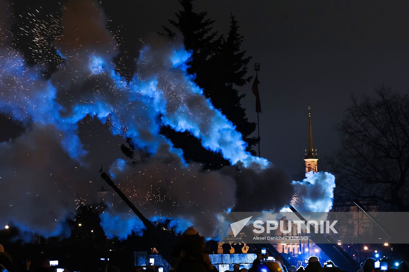 Fireworks in honor of breaking Siege of Leningrad