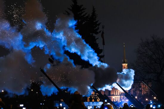 Fireworks in honor of breaking Siege of Leningrad