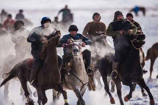 Horse game Alaman Ulak in Kyrgyzstan
