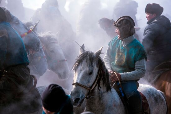 Horse game Alaman Ulak in Kyrgyzstan