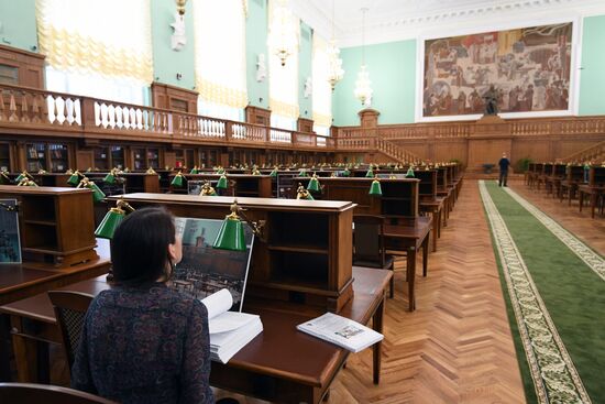 Preparations to open after restoration reading hall #3 in Russian State Libreary