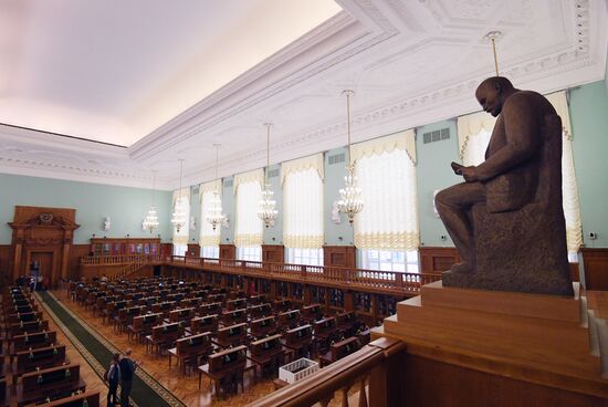 Preparations to open after restoration reading hall #3 in Russian State Libreary