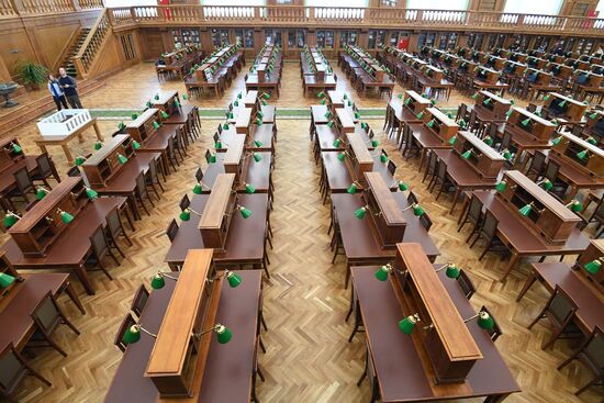 Preparations to open after restoration reading hall #3 in Russian State Libreary