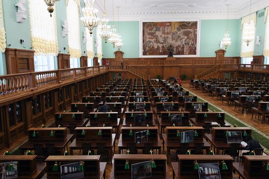 Preparations to open after restoration reading hall #3 in Russian State Libreary