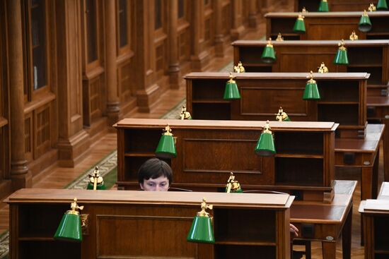 Preparations to open after restoration reading hall #3 in Russian State Libreary