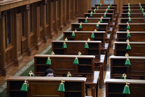 Preparations to open after restoration reading hall #3 in Russian State Libreary