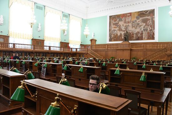 Preparations to open after restoration reading hall #3 in Russian State Libreary