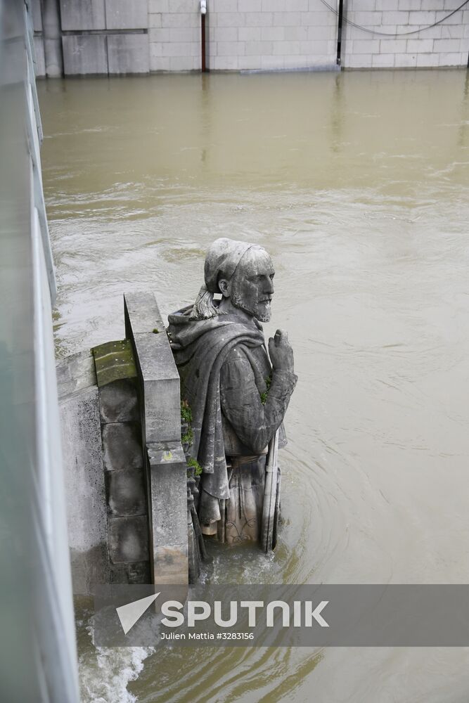 Water level in Seine reaches its peak