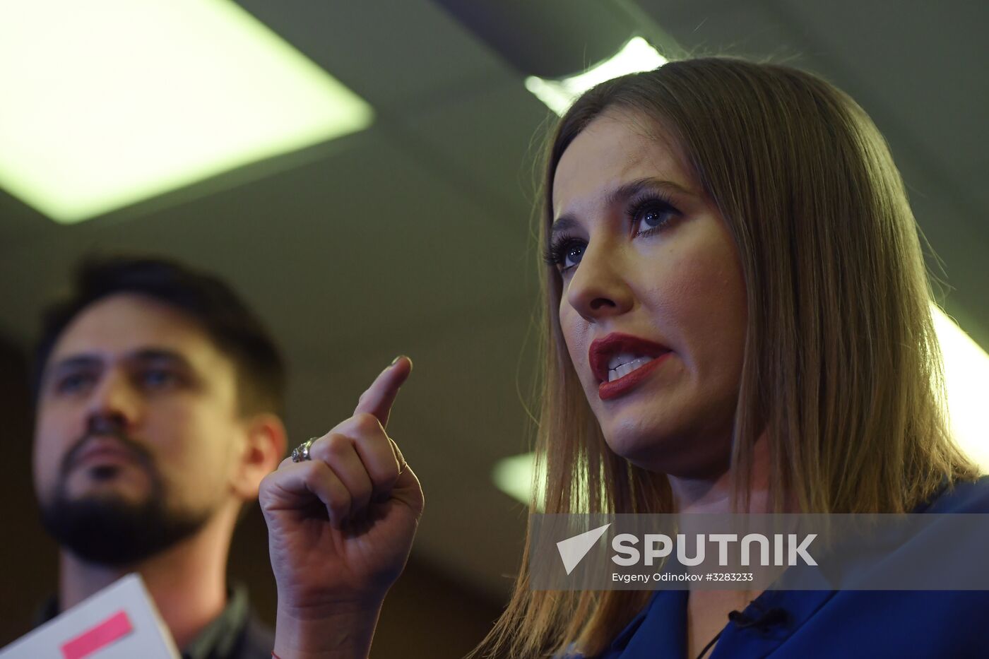 Preparation of signature sheets for submission to Central Election Commission in Kseniya Sobchak's headquarters