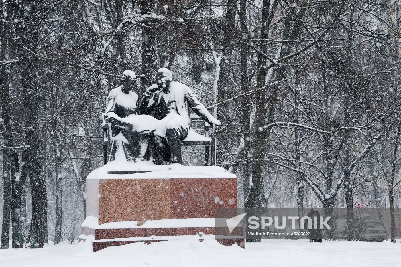 Snowfall in Moscow